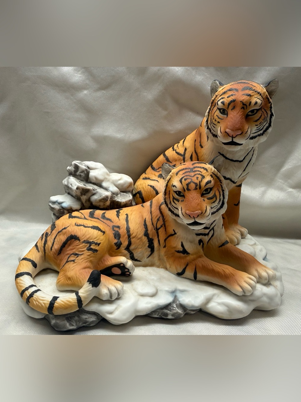 Homco Orange and Black Tiger Pair Figurine